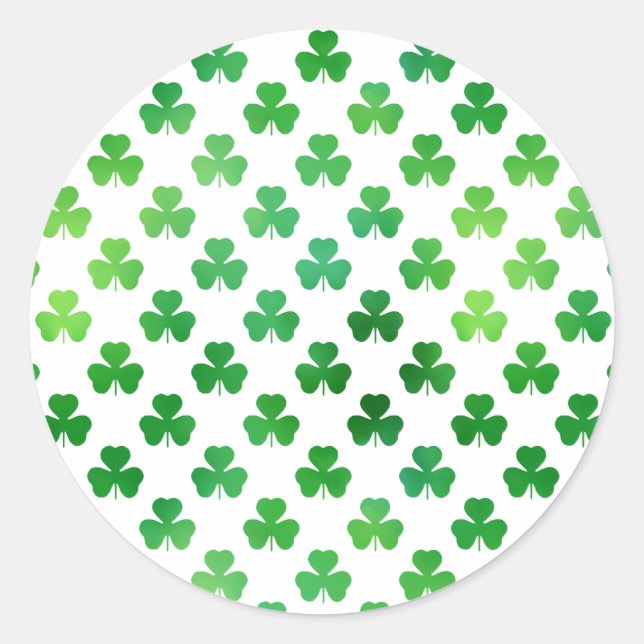 Sticker Rond Trèfle brillant vert - Classique (Devant)