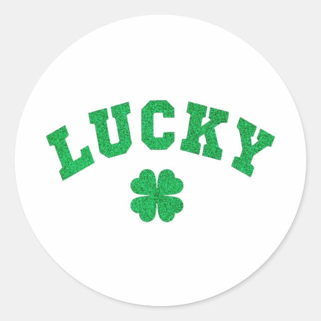 Sticker Rond Trèfle Chanceux Saint Patrick (Devant)
