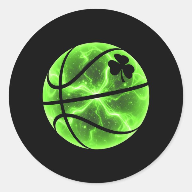 Sticker Rond Trèfle Chanceux Shamrock Basball Saint-Patrick Irl (Devant)