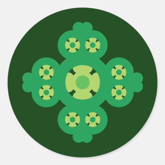 Sticker Rond Trèfle de 4 feuilles (Devant)