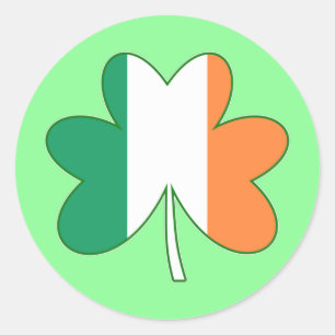 Sticker Rond Trèfle de couleur du drapeau irlandais