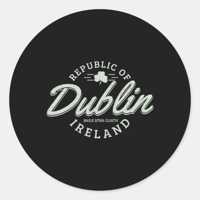 Sticker Rond Trèfle de Dublin Irlande Saint-Patrick  (Devant)