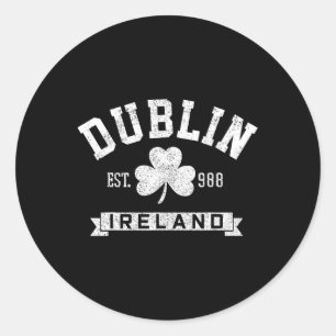 Sticker Rond Trèfle de Dublin Irlande Saint-Patrick