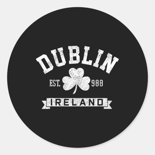Sticker Rond Trèfle de Dublin Irlande Saint-Patrick  (Devant)