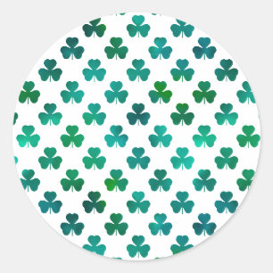 Sticker Rond Trèfle Émeraude Vert - Classique