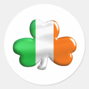 Sticker Rond Trèfle irlandais de drapeau