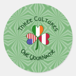 Sticker Rond Trèfle personnalisé américano-irlandais autrichien