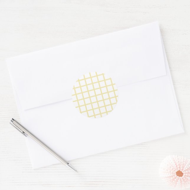Sticker Rond Trellis Butter Jaune - Blanc (Enveloppe)
