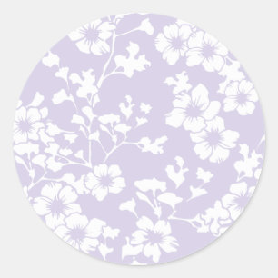 Sticker Rond Trellis Floral - Lavande Poussiéreuse