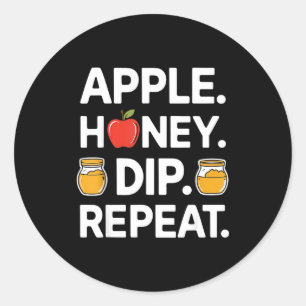 Sticker Rond Tremper Répéter Drôle Rosh Hashanah Nouvel An Juif