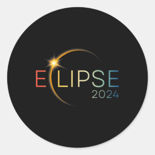 Sticker Rond Trending Total Solar 8 avril 2024 Sun Eclipse T-sh
