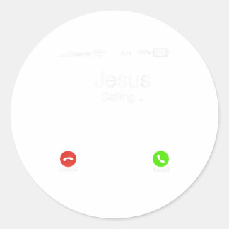 Sticker Rond Trendy Christian Graphic Jésus appelle