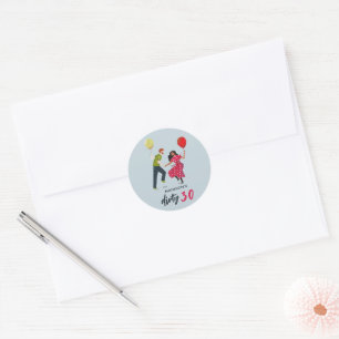 Sticker Rond Trente sale Fête d'anniversaire de 30 ans