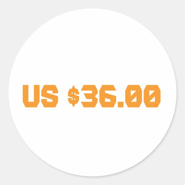 Sticker Rond trente six dollars (Devant)