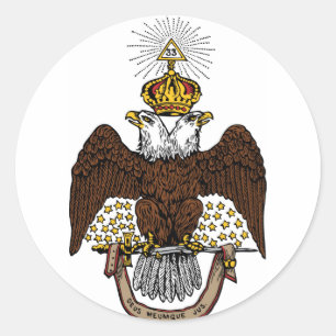 Sticker Rond trente-troisième Brun écossais Eagle de rite de