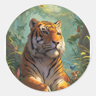 Sticker Rond très beau design de tigre 🐯 sur