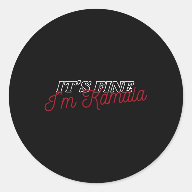 Sticker Rond Très Bien Im Kamala Harris. Son raffinement (Devant)