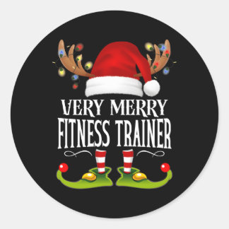 Sticker Rond Très Joyeux formateur de fitness X-Mas