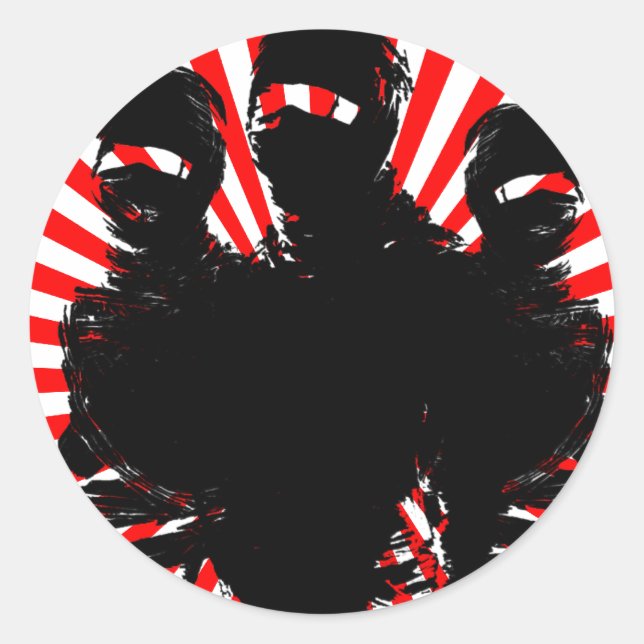 Sticker Rond tres ninjas. (Devant)