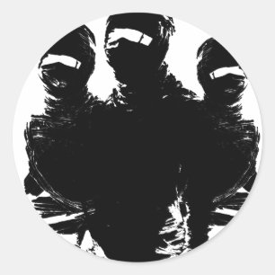 Sticker Rond tres ninjas.
