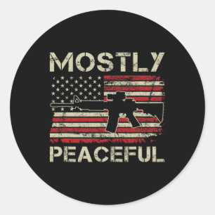Sticker Rond Très Pacifique - 2e amendement Pro Armes Ar15 État