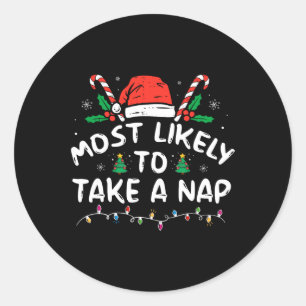 Sticker Rond Très Probable De Prendre Une Famille Nap Correspon