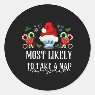 Sticker Rond Très Probable De Prendre Une Famille Nap Correspon