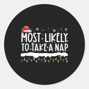Sticker Rond Très Probable De Prendre Une Famille Nap Correspon