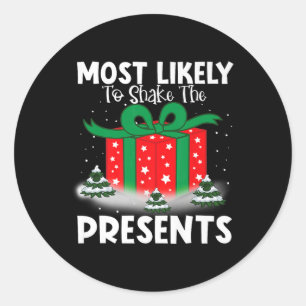 Sticker Rond Très Probable De Secouer La Famille De Noël Actuel