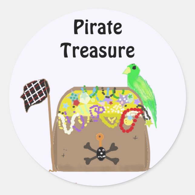 Sticker Rond Trésor de pirate (Devant)