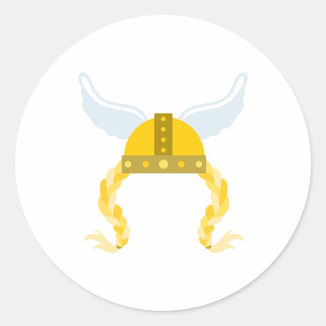 Sticker Rond Tresses de casque viking (Devant)
