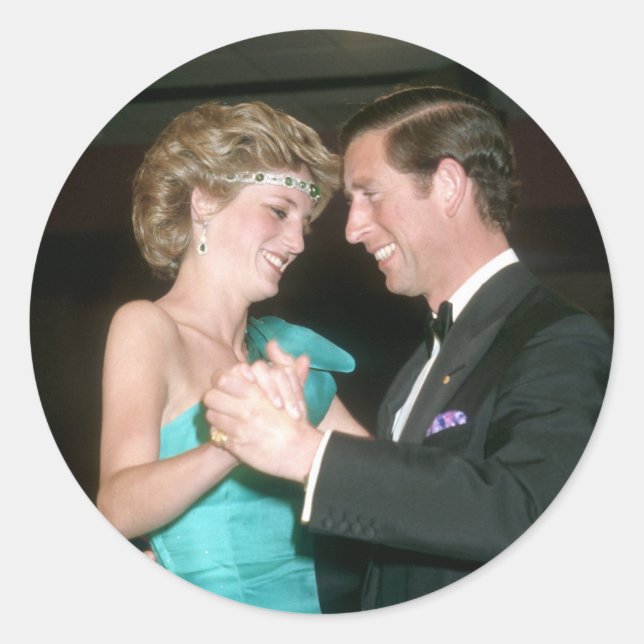 Sticker Rond TRH Le Prince et Princesse de Galles Australie (Devant)