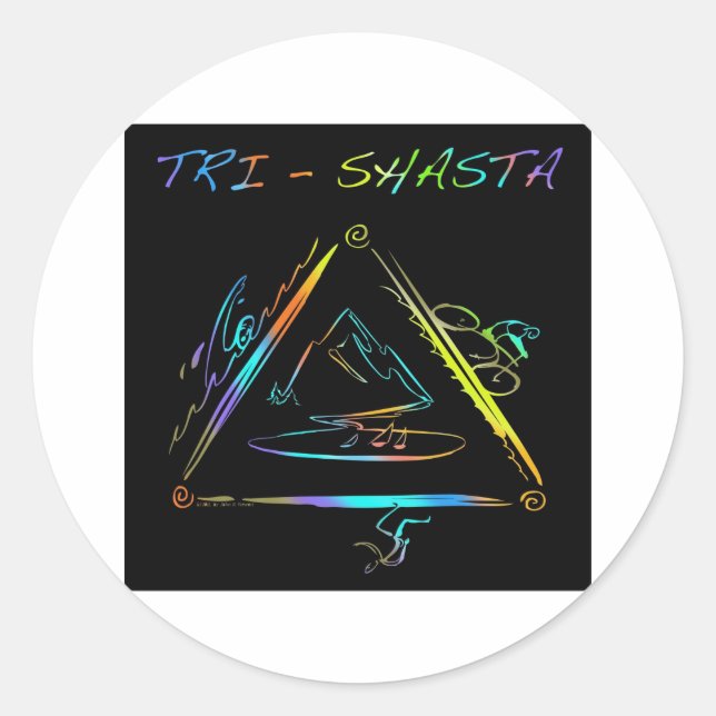 Sticker Rond Tri logo de Shasta Triathalon (Devant)