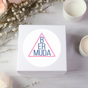 Sticker Rond Triangle Bermudes avec texte moderne à l'intérieur