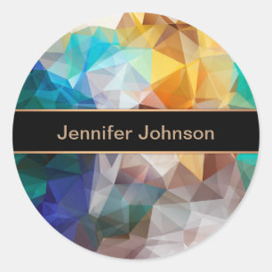 Sticker Rond Triangle géométrique polygonal personnalisé