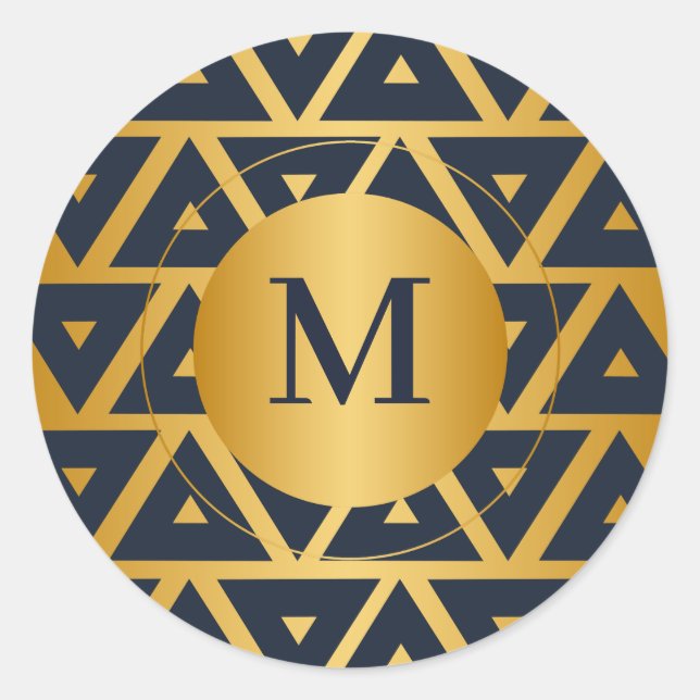 Sticker Rond Triangle motif géométrique personnalisé (Devant)