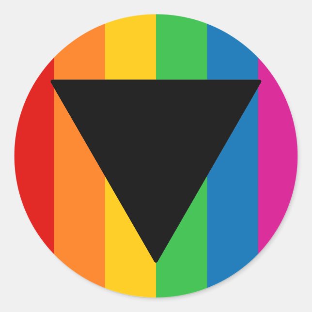 Sticker Rond Triangle noir Lesbian Pride (Devant)