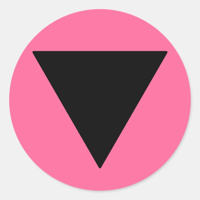 Sticker Rond Triangle noir Lesbian Pride (Devant)