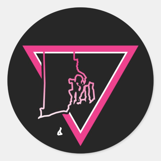 Sticker Rond triangle rose rhode island (Devant)