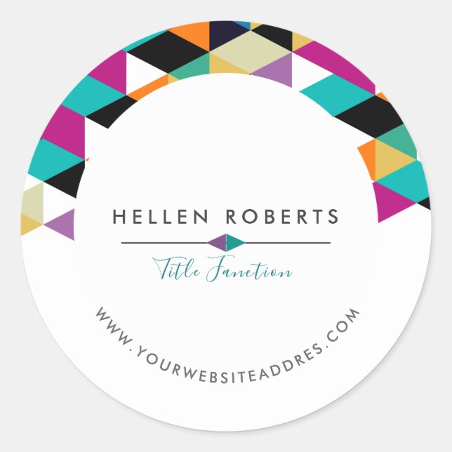Sticker Rond Triangles colorés design moderne (Devant)