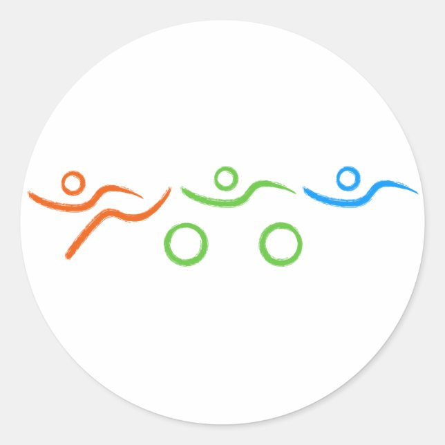 Sticker Rond Triathlon cool et design unique (Devant)