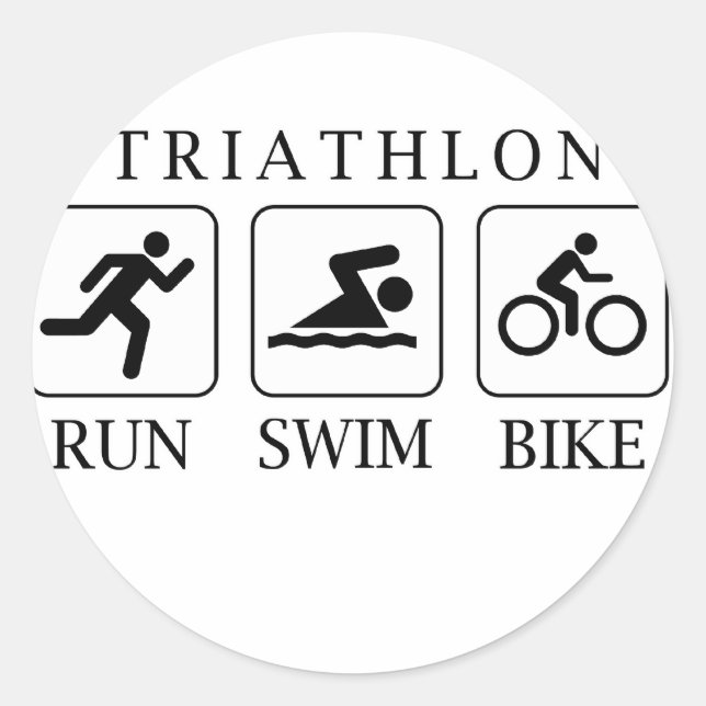 Sticker Rond Triathlon course, nage et vélo (Devant)
