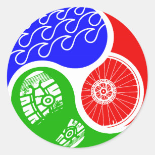 Sticker Rond Triathlon TRI Yin Yang
