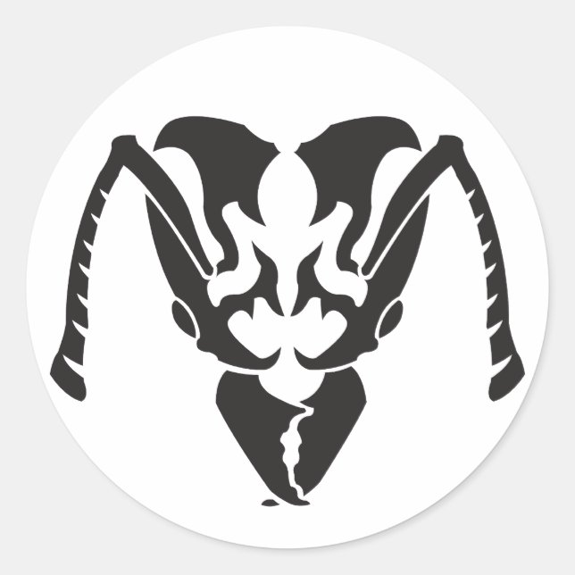 Sticker Rond tribal_ant_noir (Devant)