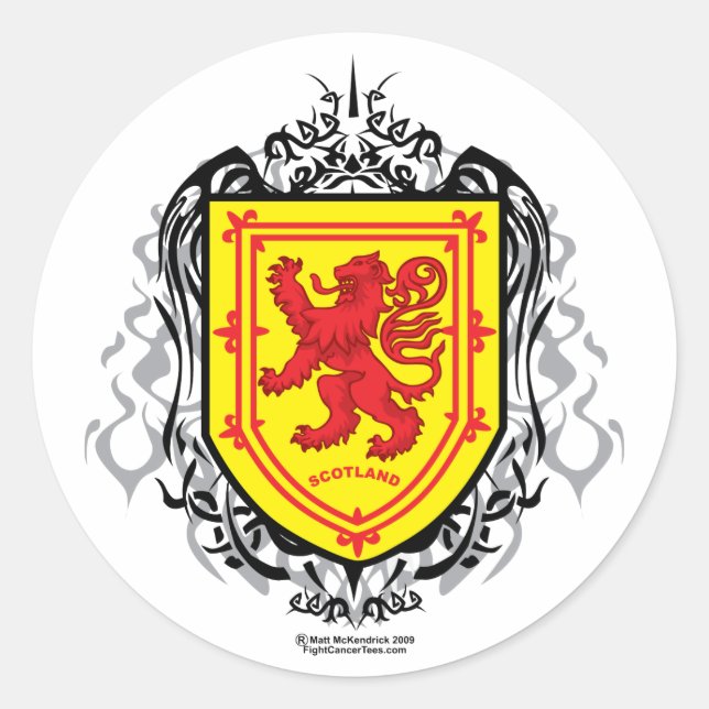 Sticker Rond Tribal de Lion Rampant (Devant)