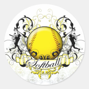 Sticker Rond Tribal de softball