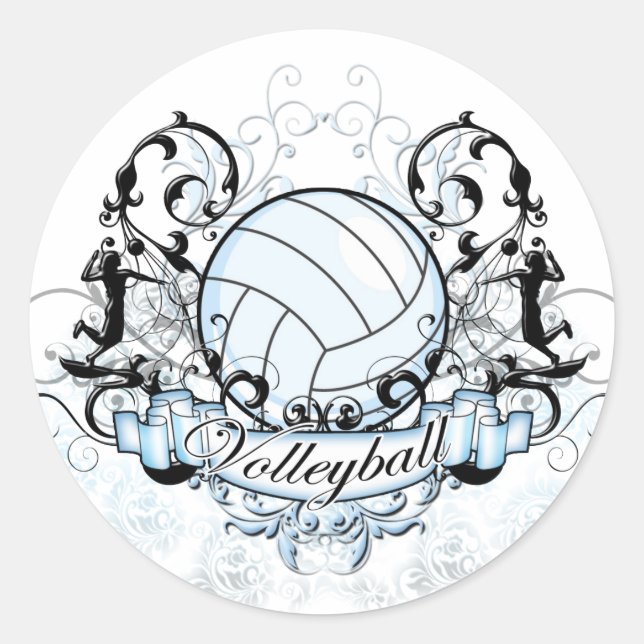Sticker Rond Tribal de volleyball (Devant)