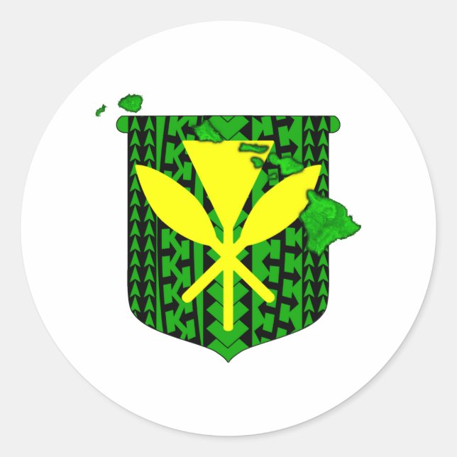 Sticker Rond Tribal insulaire Kanaka Maoli (Devant)