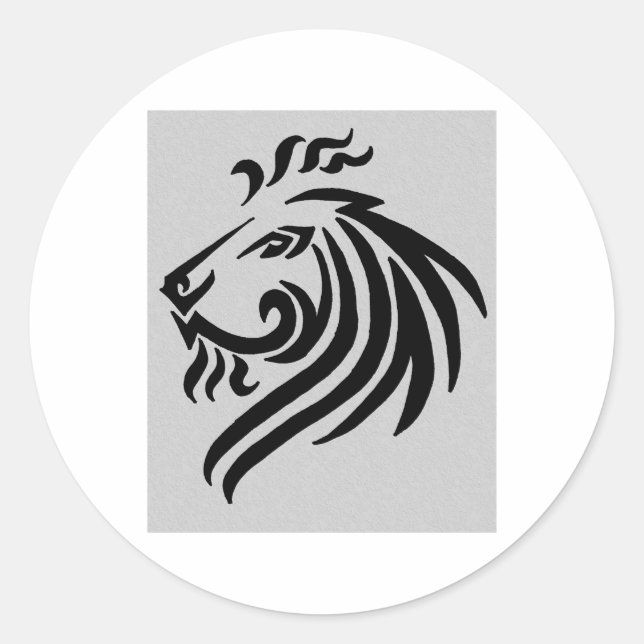 STICKER ROND TRIBAL LION (Devant)