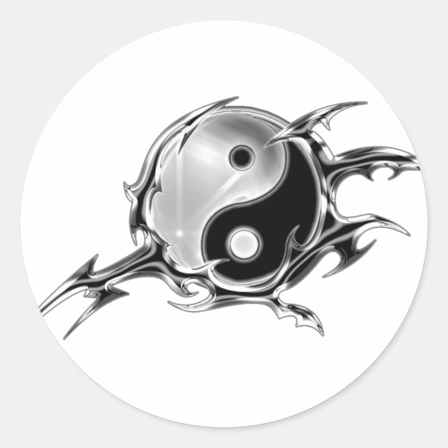 Sticker Rond Tribal Yin Yang (Devant)